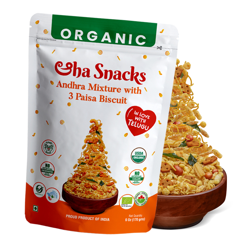 Organic Andhra Mixture with 3 Paisa Biscuit